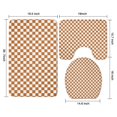 thumbnail image 3 of Orange and White Checkerboard Pattern Bathroom Rugs Sets 3 Piece,Toilet Cover Set,Absorbent Non Slip Bathroom Mats Sets with U-Shaped Contour Rug Toilet Rug Set, 3 of 5