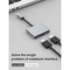 thumbnail image 1 of Adaptador multipuerto USB espacio portátil de aluminio con doble 4K puertos USB 3,0 87W PD para portátiles 2 en 1 CUTICAT adaptador de computadora, 1 of 8