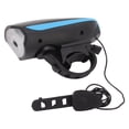 thumbnail image 3 of Luz de bicicleta con bocina, 3 modos de iluminación, carga USB, impermeable, blanca, faro delantero para bicicleta, 3 of 14