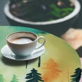 thumbnail image 3 of Ambesonne Forest Fitted Round Tablecloth, Vintage Jungle Landscape Art, 40"- 44" Diameter, Fern Green and Laurel Green, 3 of 5