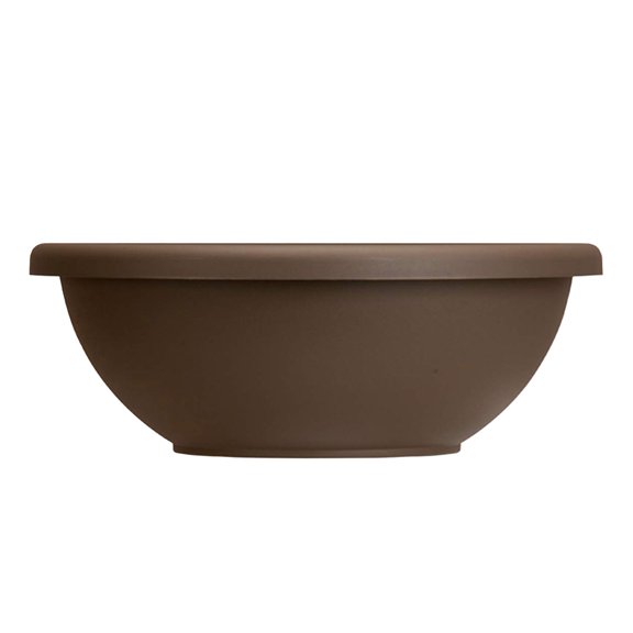 HC Companies GAB22000E21 22" Resin Garden Bowl Planter Pot, Chocolate Brown
