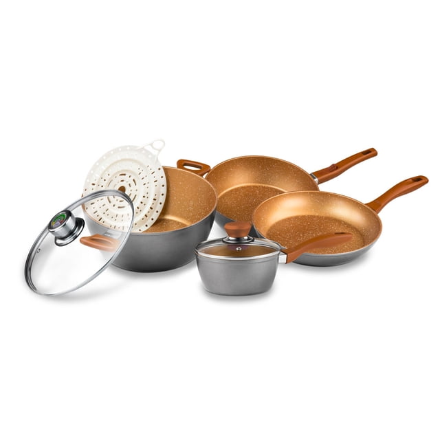 Batería de cocina FlavorStone Grande Set 7 accesorios copper