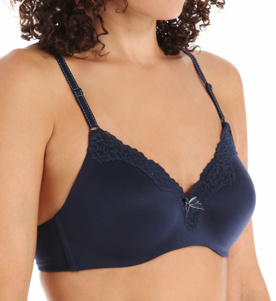 Women's Maidenform 9456 Comfort Devotion Ultimate Wirefree With Lift Bra  (Navy/White 32A)