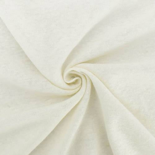 Cream Ivory Slub Cotton/Linen Jersey Knit, Fabric By the Yard