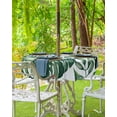 thumbnail image 3 of nqOlkjepod Green Palm Leaves Outdoor Tablecloth with Umbrella Hole & Zipper, Summer Tropical Leaf Round Table Cover 60 Inch, Dining Waterproof Table Cloth Protector for Patio/Party/Picnic, 3 of 7
