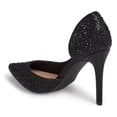 thumbnail image 4 of Lauren Lorraine Ruby Black Rhinestone Embellished Half Dorsay Pointy Dress Pumps (Black, 5.5), 4 of 6