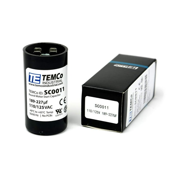 TEMCo 189-227 uF MFD CD60 Start Capacitor 110-125V AC Round | 50/60 Hz