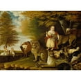 thumbnail image 2 of Edward Hicks 18x14 Gold Ornate Wood Frame and Double Matted Museum Art Print Titled - Peaceable Kingdom (ca. 1830-32), 2 of 4