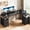 57"Black, variant on Satifur 65 Inch Reversible L Shaped Computer Desk with LED Lights & Outlets, Office Desk with 3 Drawers & 1 File Cabinet, Rustic Brown
