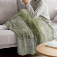 thumbnail image 3 of Sage Green Throw Blanket for Couch,Lightweight Flannel Fleece Blanket,Retro Oil Painting Modern Abstract Art Aesthetics Microfiber Plush All Season Decorative Blankets for Sofa Office Lap 30"x40", 3 of 9