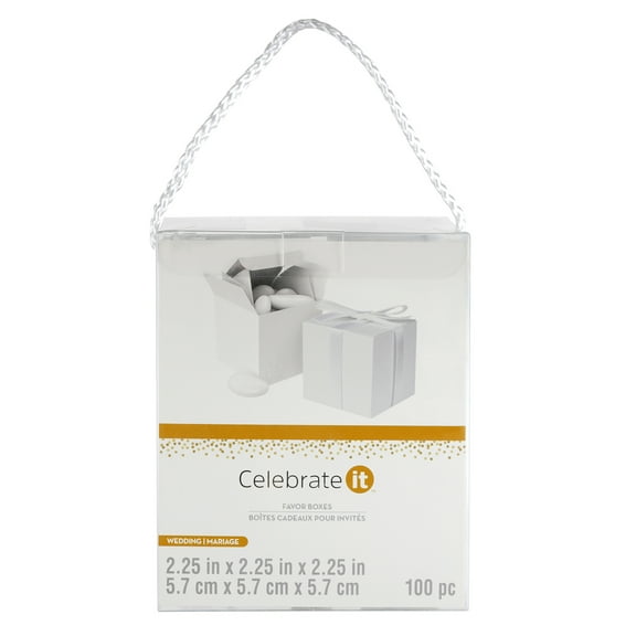2.25"x 2.25"x 2.25" White Favor Box Kit by Celebrate It 100ct