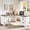 White+Brown, variant on Easoger 55" Farmhouse Executive Desk with 5 Drawers and Lockable File Cabinet, Built-in Power Outlets, Sturdy Computer Writing Desk for Home Office,White