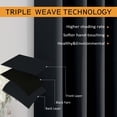 thumbnail image 6 of Chyhomenyc Black Blackout Curtains 63 Inches Long, Thermal Insulated Energy Saving Solid Soft Privacy Rod Pocket Window Curtains for Living Room Bedroom, Each 40Wx63L Inch, 2 Panels, 6 of 8