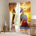 thumbnail image 3 of Erosebridal Couple Horse Black Out Curtains, Romantic Valentine's Day Gifts Curtains Pack of 2 (42x63 Each), 3 of 6