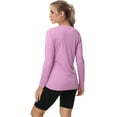 thumbnail image 3 of Weilanxin Women's UPF 50+ Sun Shirts Long Sleeve UV Protection Rash Guard Lightweight Quick Dry SPF Hiking Tops Outdoor Purple L, 3 of 8