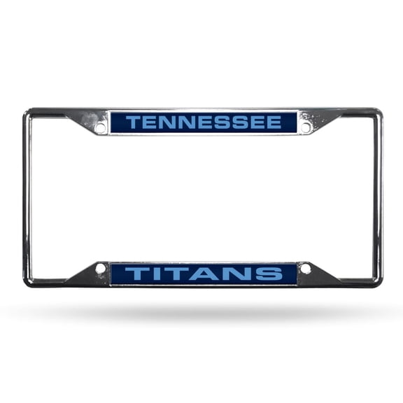 Tennessee-Football-Titan's All Corner EZ View Chrome Metal Laser Cut License Plate Frame