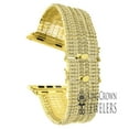 thumbnail image 3 of Canary  Gold Apple Watch Series 4 Custom Bezel Replacement Bracelet Adjustable Size Band Combo Set Baguette Simulated Diamonds 44mm, 3 of 4