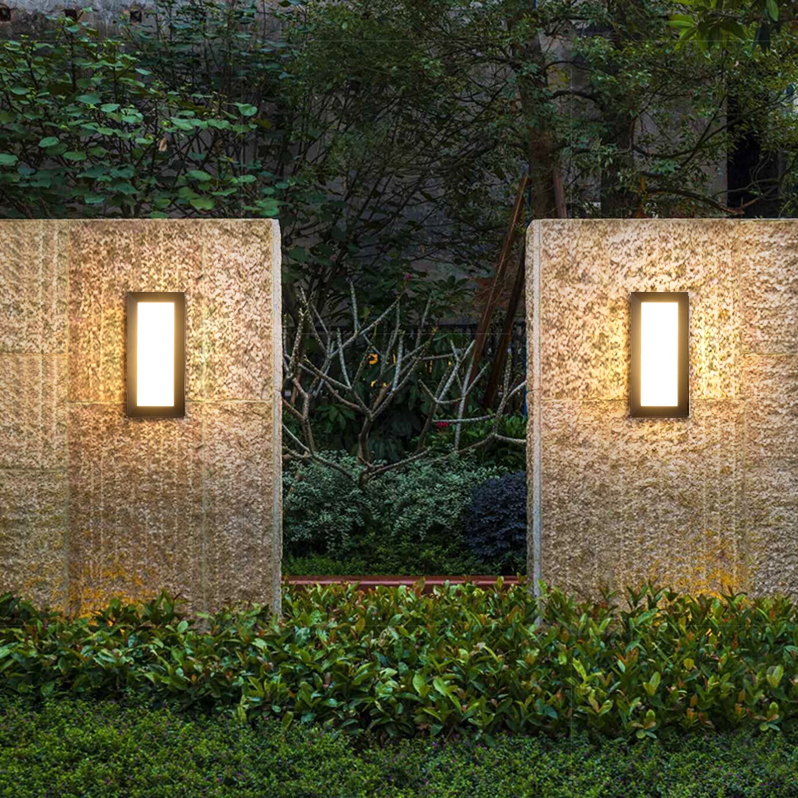 Gosuguu Outdoor Wall Sconce Light, IP65 Waterproof LED Wall Light Fixture, Black Exterior Porch Lighting, Aluminum Wall Mounted Sconces for Patio