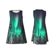 thumbnail image 7 of Fuzoiu Northern Lights 2 Print Women's Sleeveless Dress,Summer Dresses for Women,Casual Sundresses,Beach Sleeveless T-shirt Swing Dress with Pockets, 7 of 7