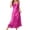 Hot Pink, variant on IROINNID Sundress For Women Fashion V-neck Comfortable Loose Home Night Dress Below The Knee Solid Color Dress