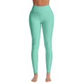 thumbnail image 2 of Gibobby Pantalones de Casuales Pantalones de cintura elástica para mujer, mallas puras, mallas de Yoga, Fitness, Color texturizado, levantamiento de cadera, correr, informales(Verde， S), 2 of 5