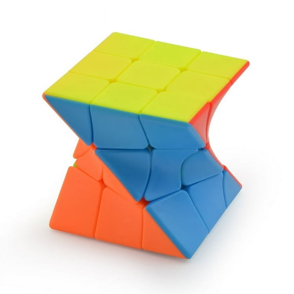 Cubo de Rubik de tercer orden retorcido, juguete de rompecabezas para niños de papel fluorescente de color sólido de color alegre de tercer orden