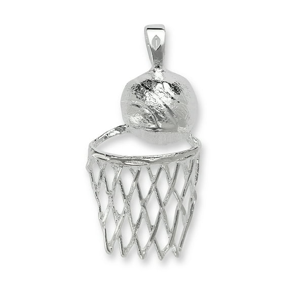 Better Jewelry .925 Sterling Silver Basketball Hoop Pendant Vintage Handmade Pendant Women Men