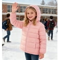 thumbnail image 3 of Aideaone Girls Puffer Jacket Packable Lightweight Down-Alternative Hooded Winter Coat Shiny Outerwear for Kids 4-12Years, 3 of 7
