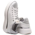 thumbnail image 4 of Replay Aromas Women's Lace Up Leather Glitter Platform Sneakers In White Size 7, 4 of 6