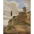 thumbnail image 2 of Jørgen Roed 20x24 Gold Ornate Framed and Double Matted Museum Art Print Titled - The Temple of Hercules at Cori (1838), 2 of 4