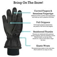 thumbnail image 3 of N'Ice Caps Kids Scroll Print Waterproof Thinsulate Ski Winter Snow Gloves - Boys Youth Black, 3 of 3