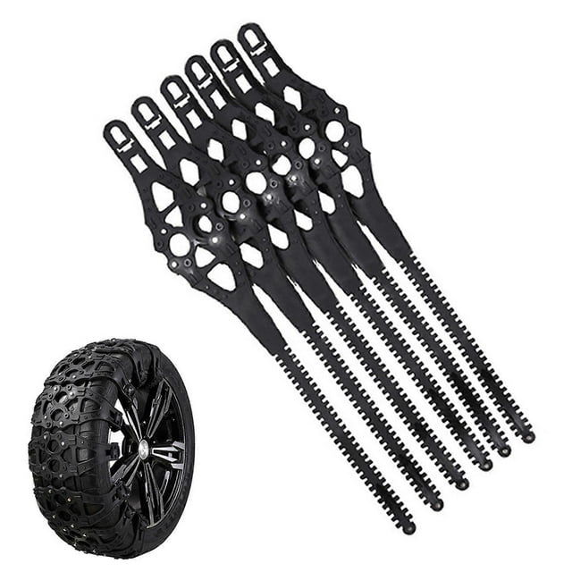 6 Pcs Snow Chains for Cars Adjustable Emergency Anti Skid Chains for Ice Road Mud Road and Sand Universal Snow Chains