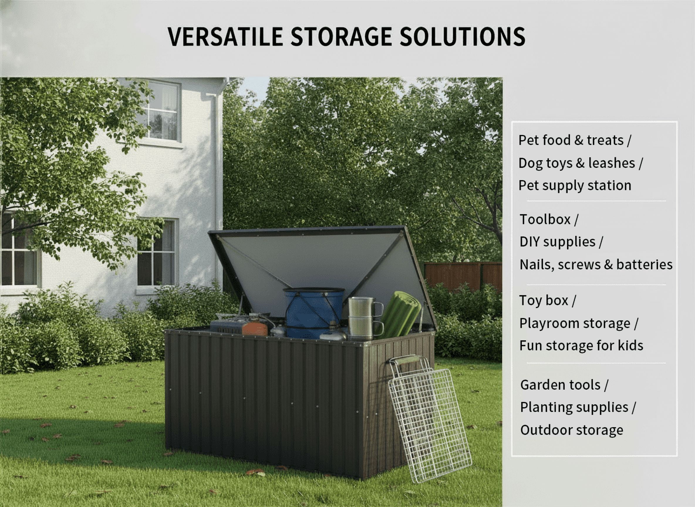 Outdoor Metal Storage Box, Medium