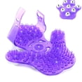 thumbnail image 1 of Guante de masaje en forma de palma, masajeador corporal con 9 rodillos de 360 grados, bola de rodillos de metal, cuidado corporal de belleza (púrpura) Xemadio SNFLD1708, 1 of 9