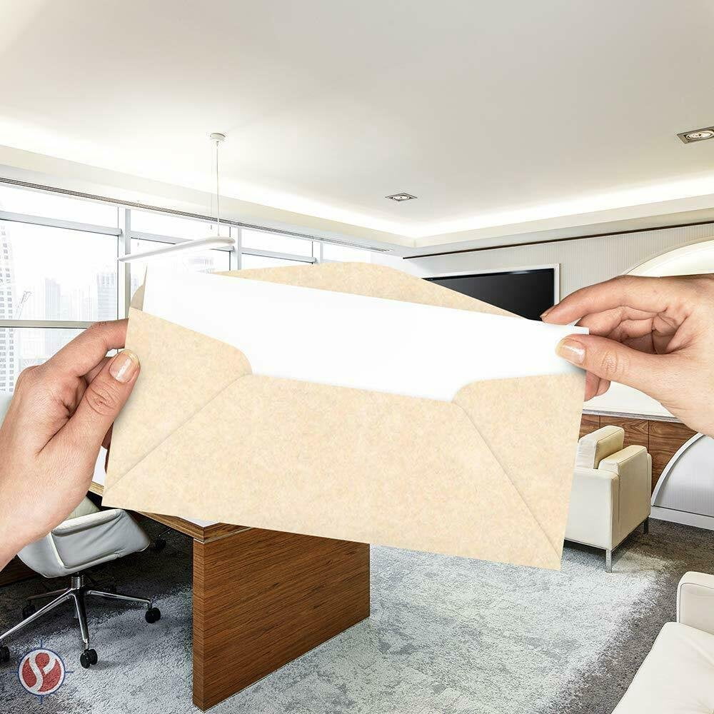 Premium Parchment #10 Business Envelopes - for Invitations, Greetings, Holiday, Office, Invoices, Letters, Mailings| 4 1/8 x 9 1/2 Inches | 500 Per Pack (Natural)