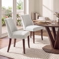thumbnail image 6 of AFO Upholstered Dining Chairs Set of 4 with Solid Wood Legs & Padded Seat, Wood Mid Century Side Chairs for Kitchen Desk, Dining Room and Restaurant, Light Grey, 6 of 13