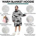 thumbnail image 5 of Wearable Oversized Blanket,Gray Dinosaurs Camouflage Pattern Wearable Blanket Hoodie for Adults,Cozy Hooded Blankets with Super Pockets,Super Warm Fuzzy Pullover for Women & Men, 5 of 6