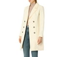 thumbnail image 5 of Unique Bargains Women's Double Breasted Notched Lapel Long Sleeve Winter Coat XS Cream White, 5 of 8