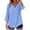Blue #7, variant on Button Down Shirts for Women 3/4 Sleeve Business Lightweight Camisoles 2026 Basic Loose Fit V Neck Tops Basic Trendy Going Out Blouses Camel XL