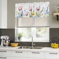 thumbnail image 4 of Spring Floral Curtain Valances for Windows, Kitchen Valance Window Treatments Panel 2 Pack, Pastoral Colorful Summer Botanical Tulip Rod Pocket Short Curtains for Bathroom Bedroom 42 x 12 Inch, 4 of 8