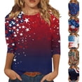 thumbnail image 5 of Women 250th Anniversary USA Shirt Women Patriotic Independence Day Shirt Women Crew Neck 3/4 Sleeve Casual Top, 5 of 5
