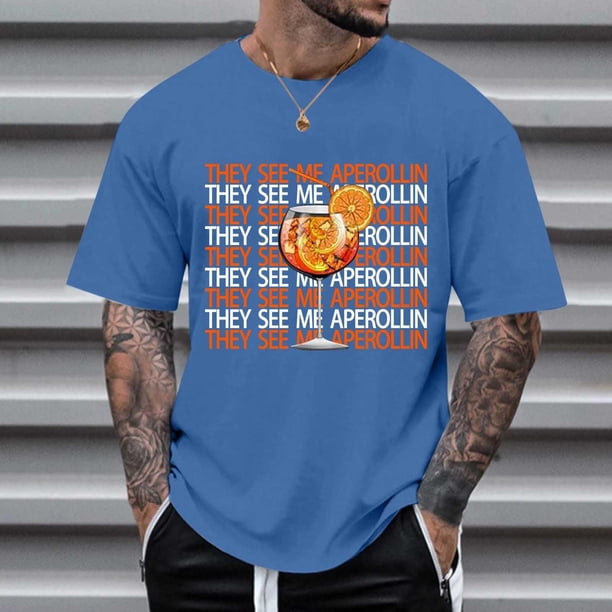 Ceisia Men's Tshirt Loose Fit Short Sleeve Vintage Graphic Letter Print Summer Fall Tee Tops Oversized Streetwear Blue XXXXL Gifts