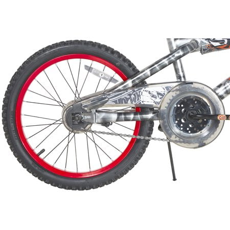 Dynacraft Hot Wheels Kids Bike Boys 18 Inch with Rev Grip Accessory Kickstand and Traning Wheels in Silver Walmart