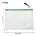 thumbnail image 2 of Uxcell A4 File Document Pockets Bill Pouch Mesh Zipper Bags, Green 6 Pack, 2 of 5