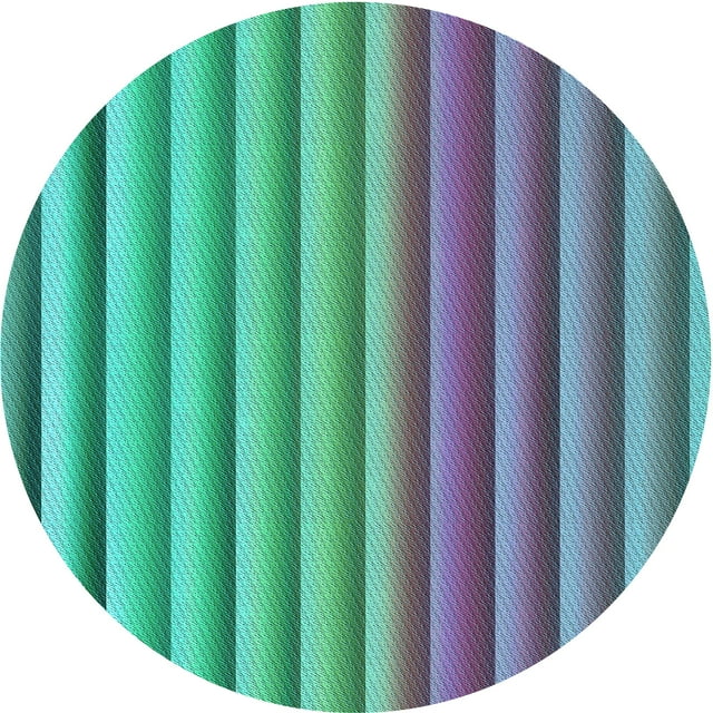 Ahgly Company Tapis d'Intérieur Rond Lavable en Machine Turquoise Foncé Vert Transitionnel, 3 Pieds Rond