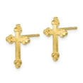 thumbnail image 2 of FB Jewels 10K Yellow Gold Budded Cross Earring, 2 of 3