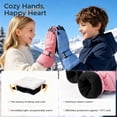 thumbnail image 3 of ThxToms Kids Warm Gloves Winter Waterproof Snow Gloves for Outdoor Sports, Toddler Bulky Ski Gloves for Boys Girls,Watermelon Red,M, 3 of 8