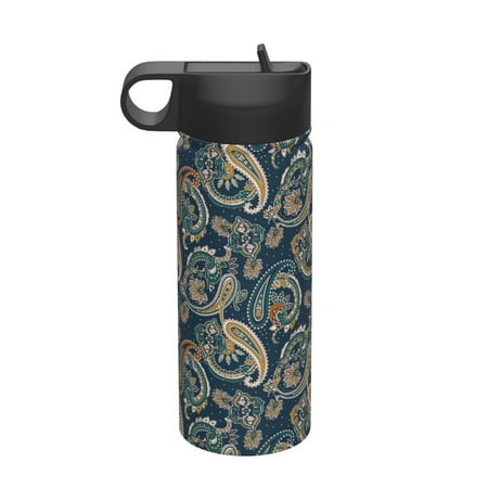 

Ocsxa Indian Paisley 2 Print 18 oz Insulated Water Bottle With Straw Stainless Steel Sports Water Cup Flask Wide Mouth Travel Thermal Mug for Home Office or Car