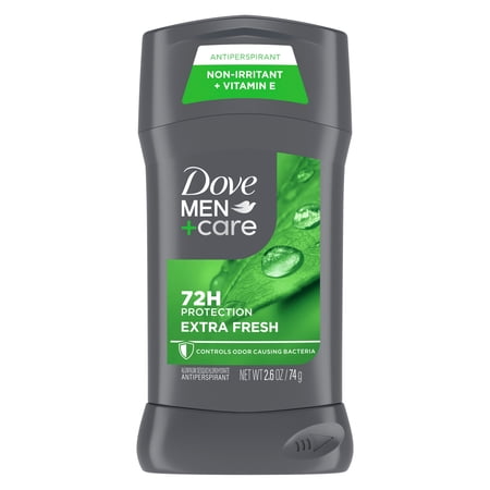 Dove Men+Care Men's Antiperspirant Deodorant Stick With 72-hour Sweat & Odor Protection Extra Fresh With 1/4 Moisturizing Cream & Long-lasting Citrus Scent , 2.6 oz