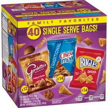 Bugles, Chex Mix & Gardetto Variety Pack Snacks, 40 count.pack of 1
